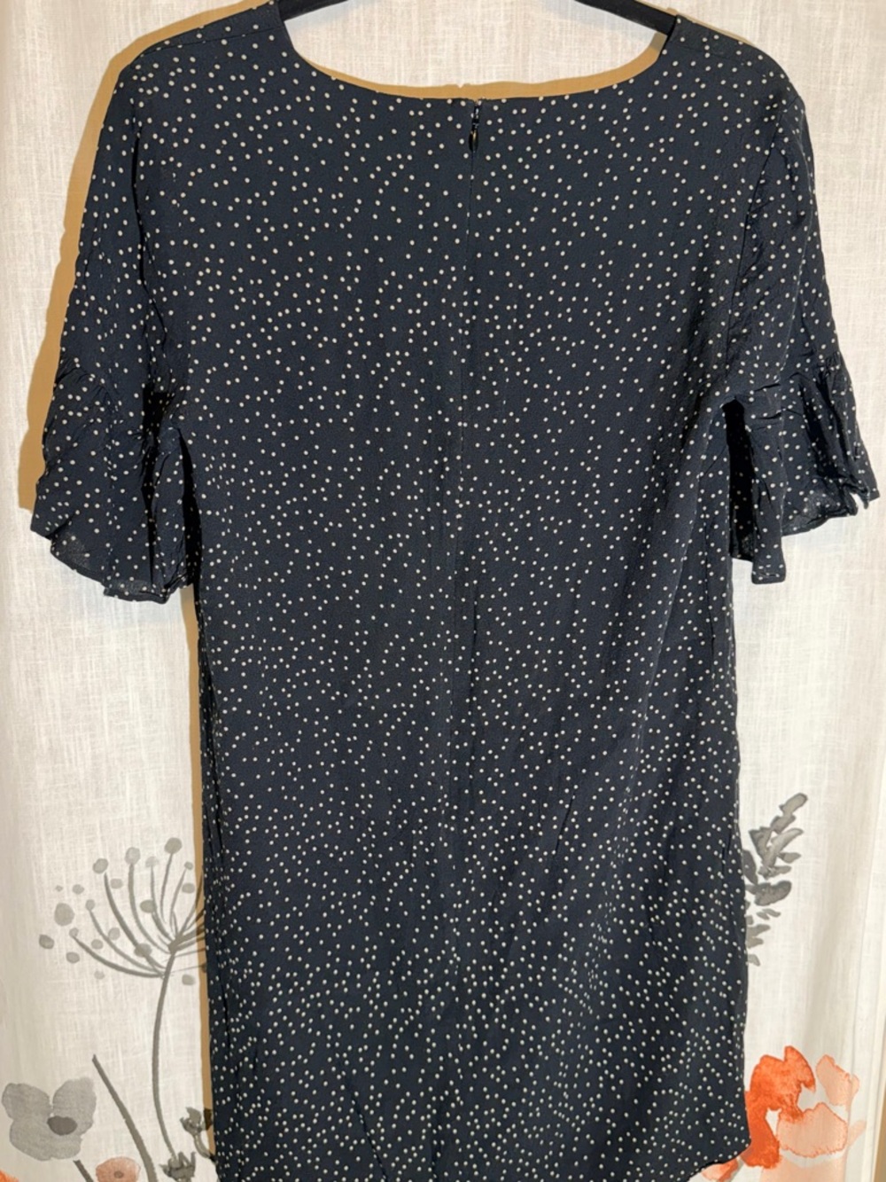 Madewell Black Polka Dot V-Neck Mini Dress - Picture 5 of 10